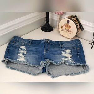 Torrid Medium Wash Distressed 5 Pocket Jean Shorts Sz 18 Pre-owned